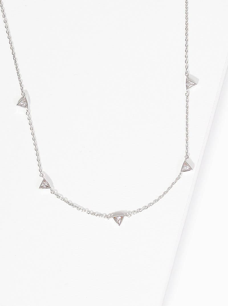 Gold 5 Triangle Station Necklace