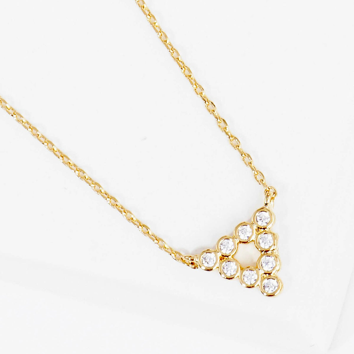 Open Triangle Pave Charm Necklace