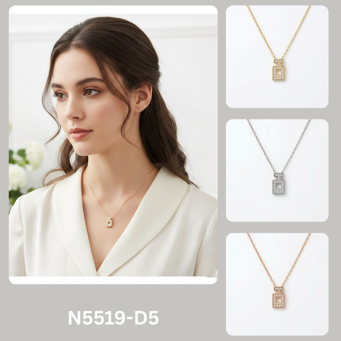 Minimalist Crystal Perfume Bottle Pendant Necklace