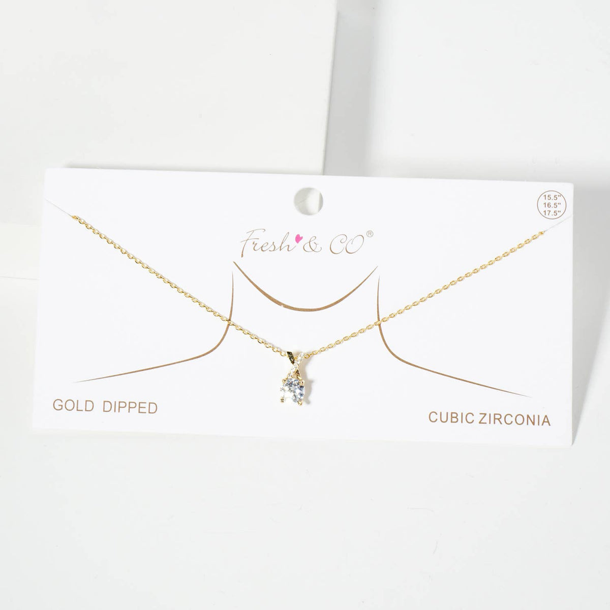 Minimalist Criss-Cross Teardrop Pendant Necklace