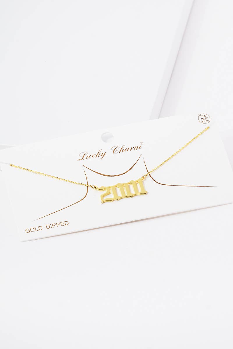 Gold Plated Birth Year Necklace
