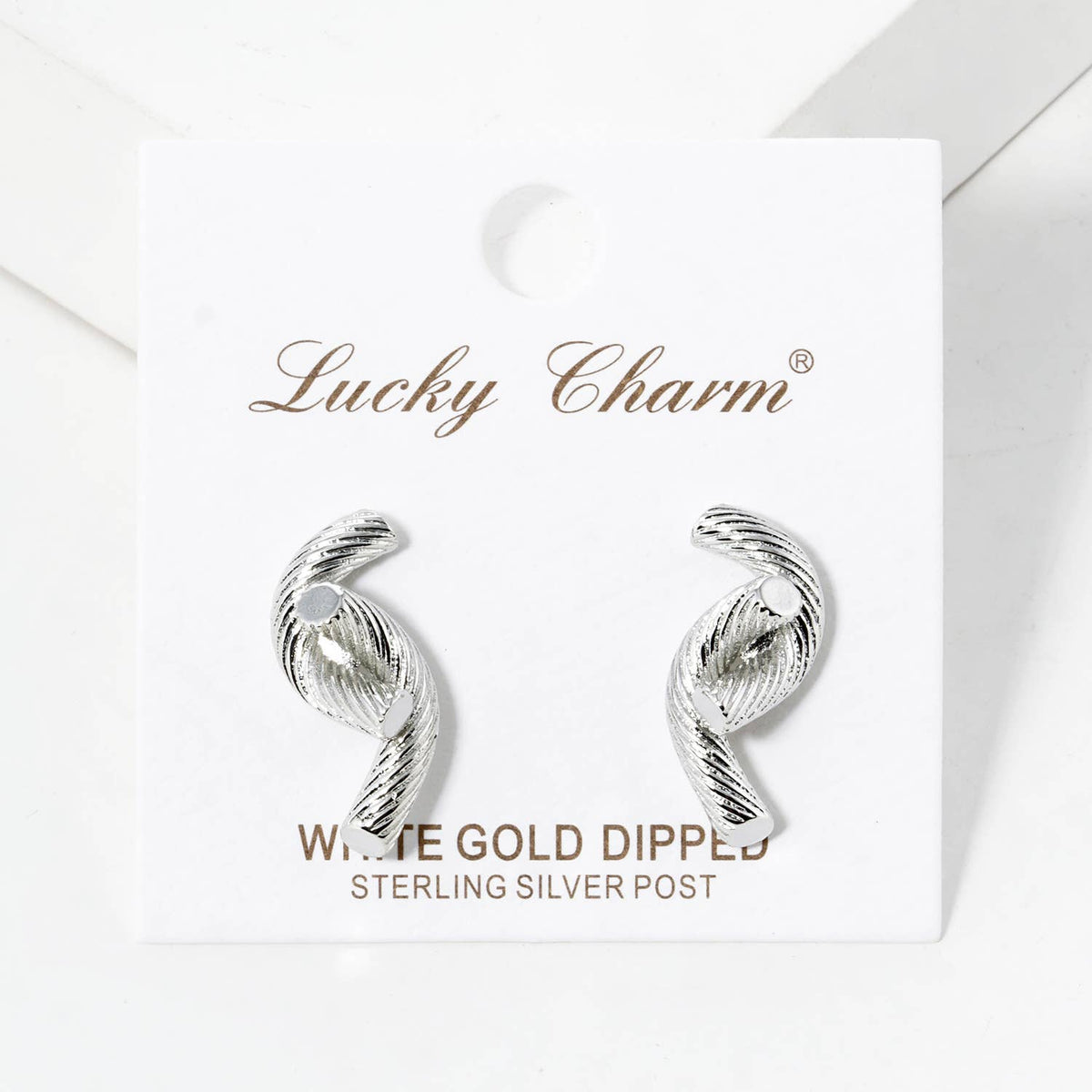 Gold and White Gold Dipped Twisted Statement Earrings