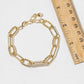 Mixed Texture Cubic Zirconia Link Bracelet