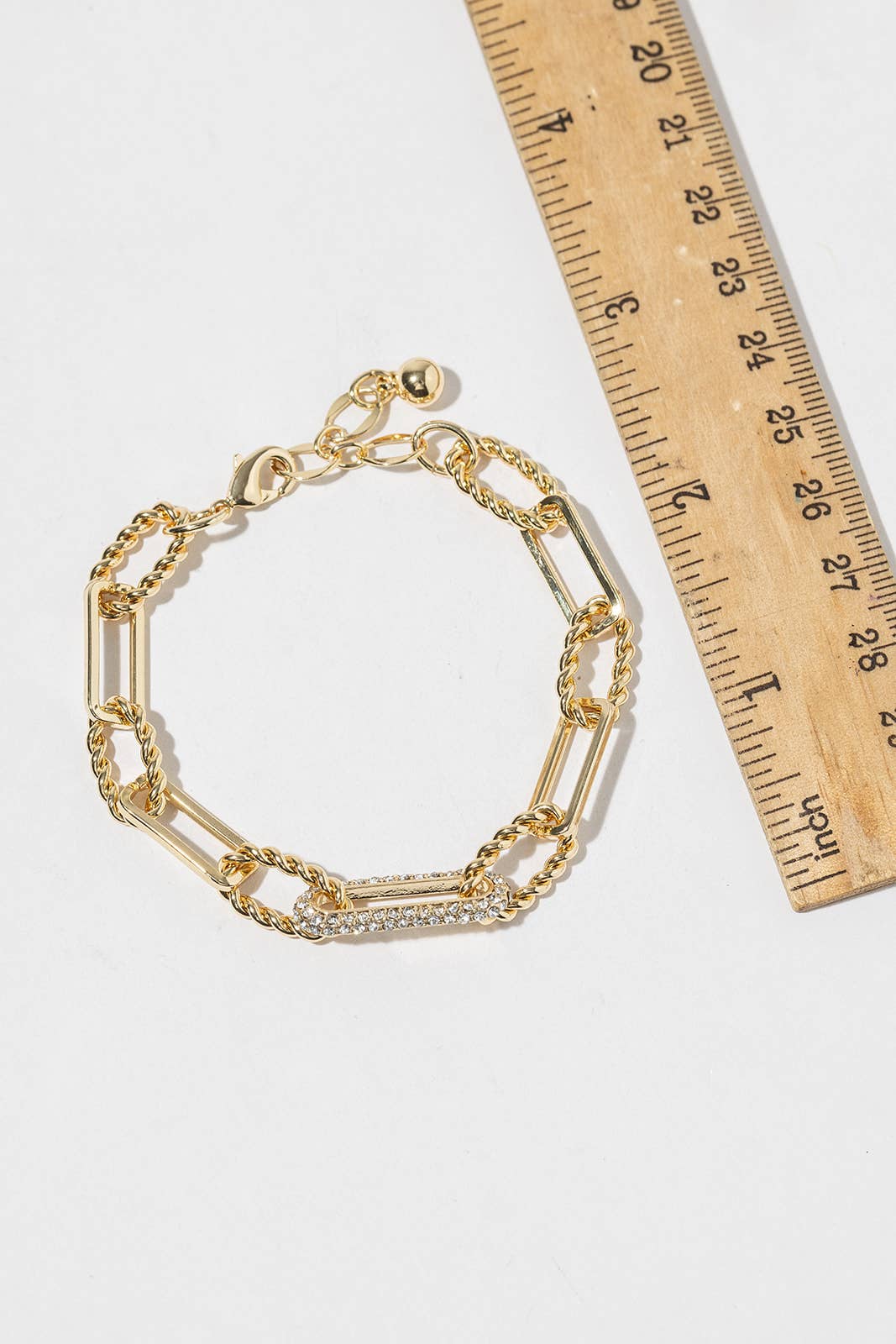 Mixed Texture Cubic Zirconia Link Bracelet