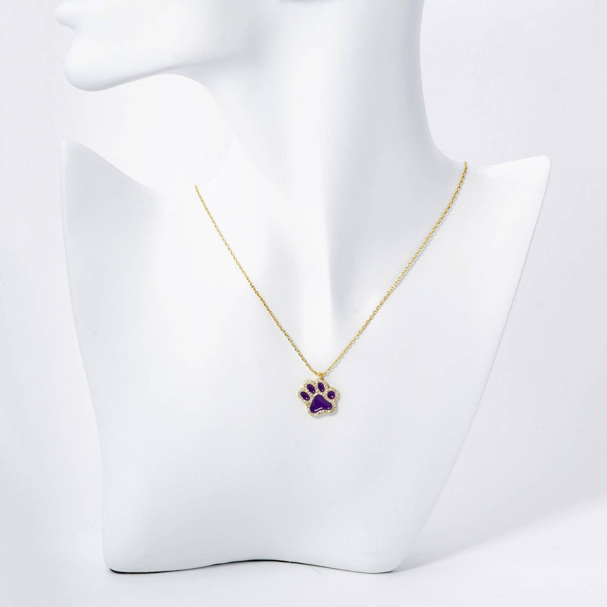 Game Day Enamel Paw Pendant Necklace.