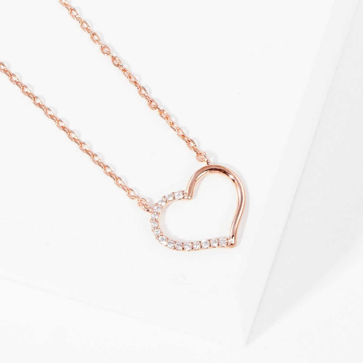 Bridesmaid Pavé Heart Necklace