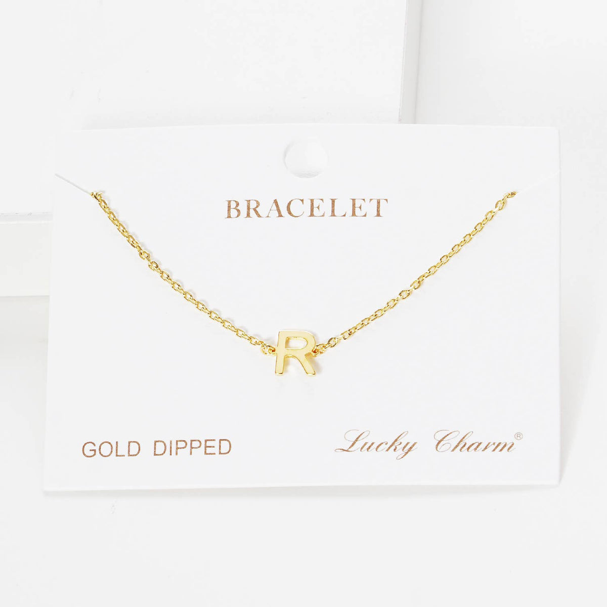 Gold Plated Initial Letter Bracelet