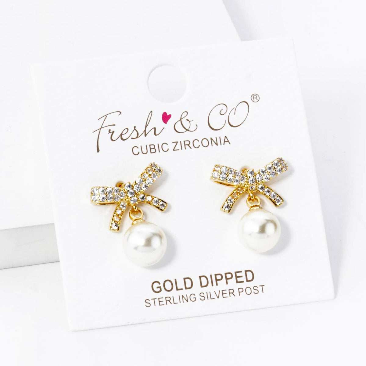 18K Gold Dipped 7mm Pearl Drop Micro Pave Set Cubic Zirconia