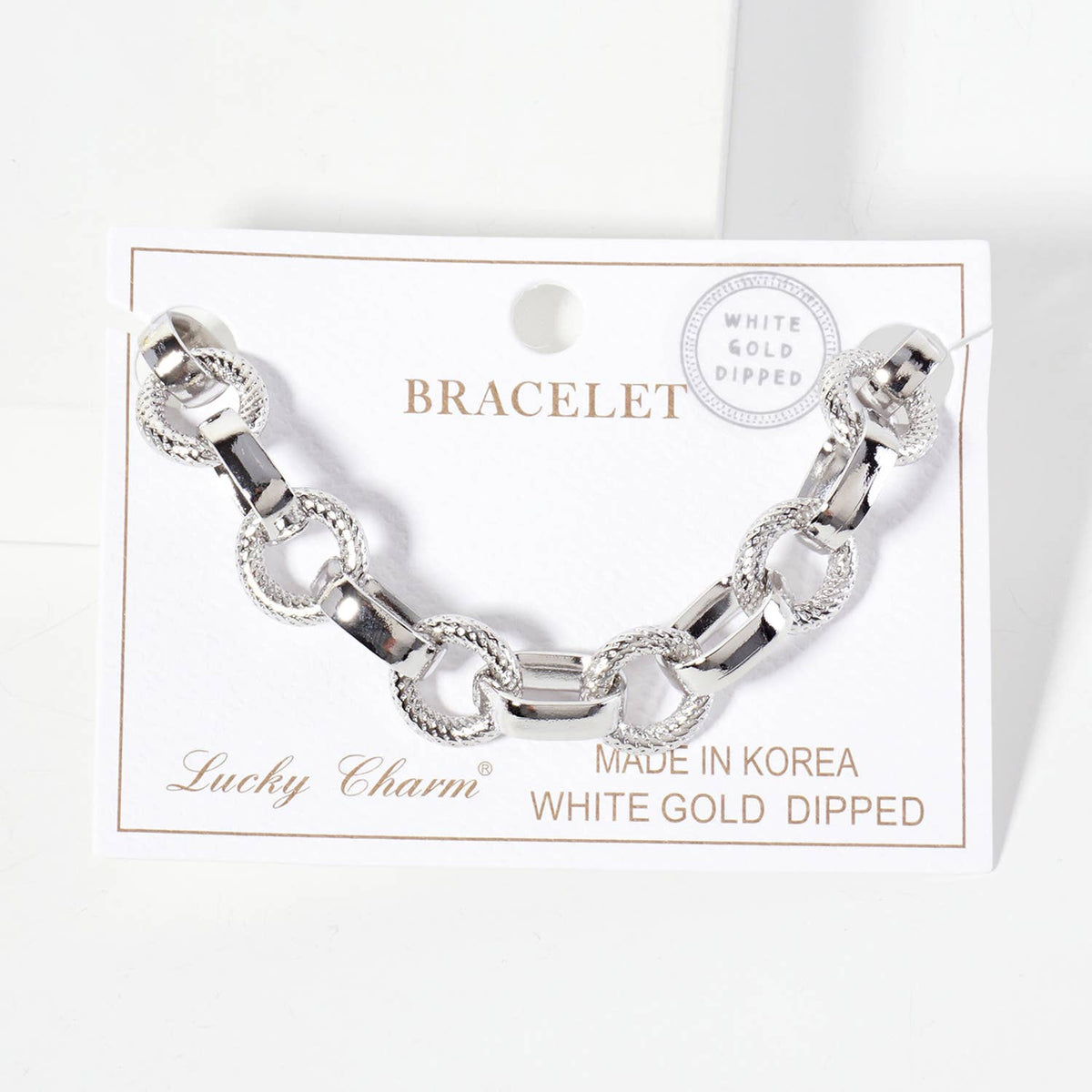 Textured Mixed Link Chain Bracelet