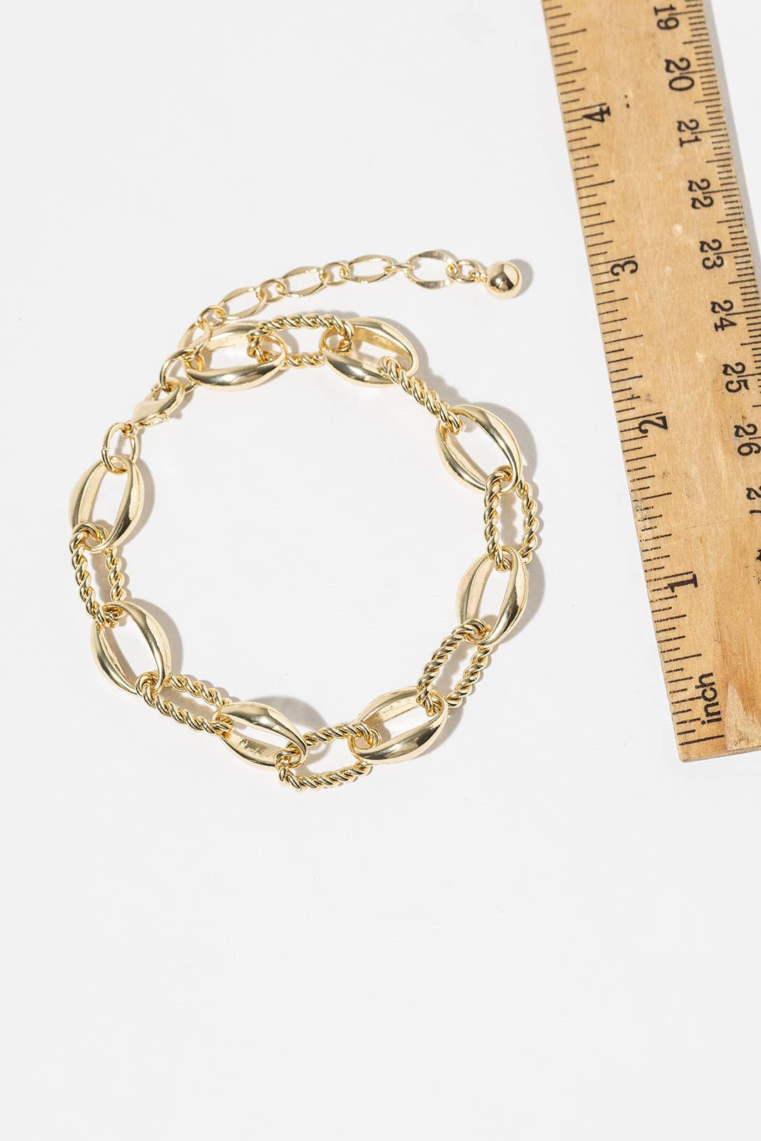 14K Gold Dipped Hypoallergenic Twisted & Polished Chain Ankl