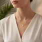 Pave Cubic Zirconia Crescent Moon Pendant Necklace