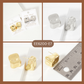 Polished Hand-Molded Organic Square-Shaped Stud Earrings