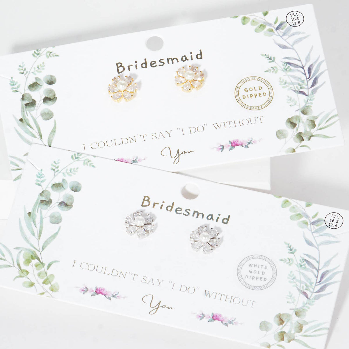 Bridesmaid Floral Pearl & Crystal Stud Earrings