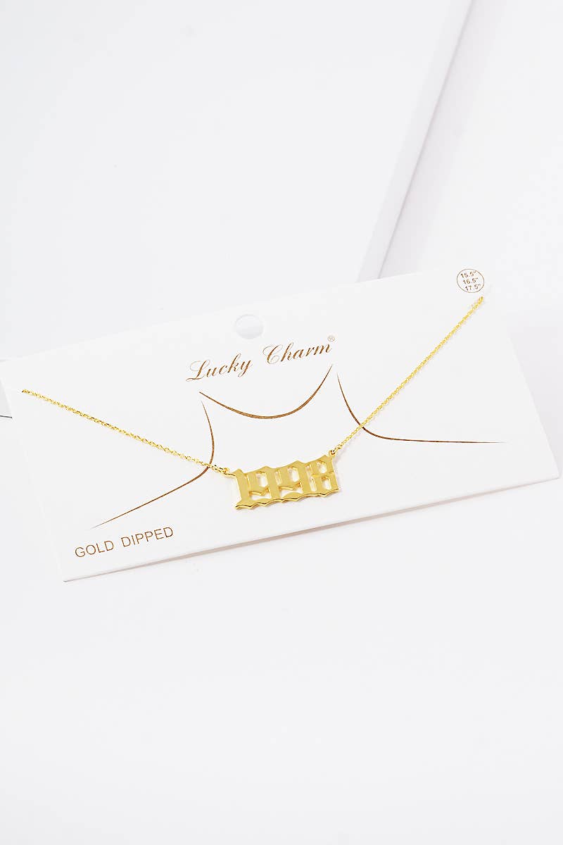 Gold Plated Birth Year Necklace