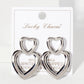 Polished Brass Cutout Double Heart Drop Dangle Earrings