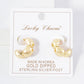 Polished Brass Flower-Shaped Hoop Earrings