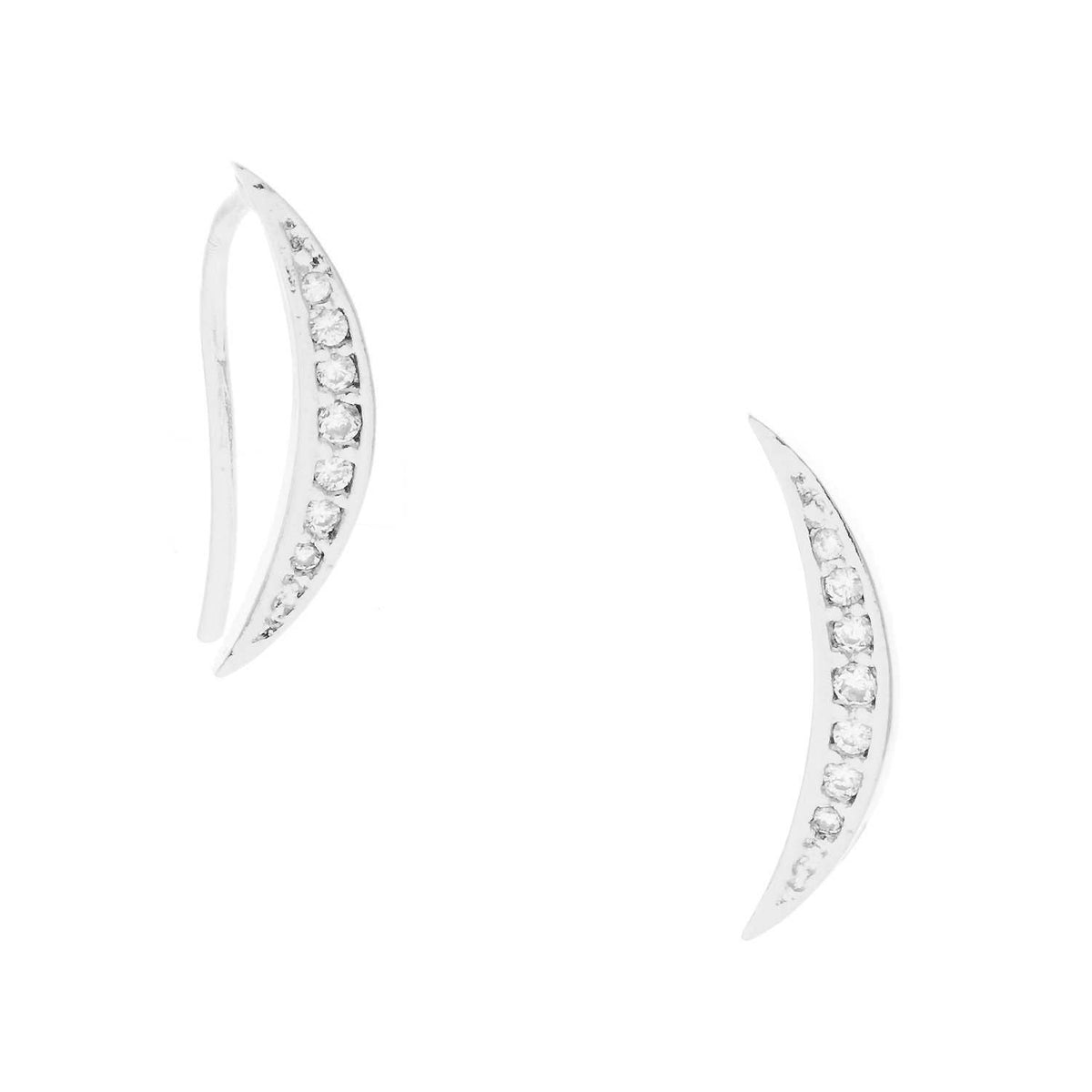 Gold Cubic Ear Crawler Earrings