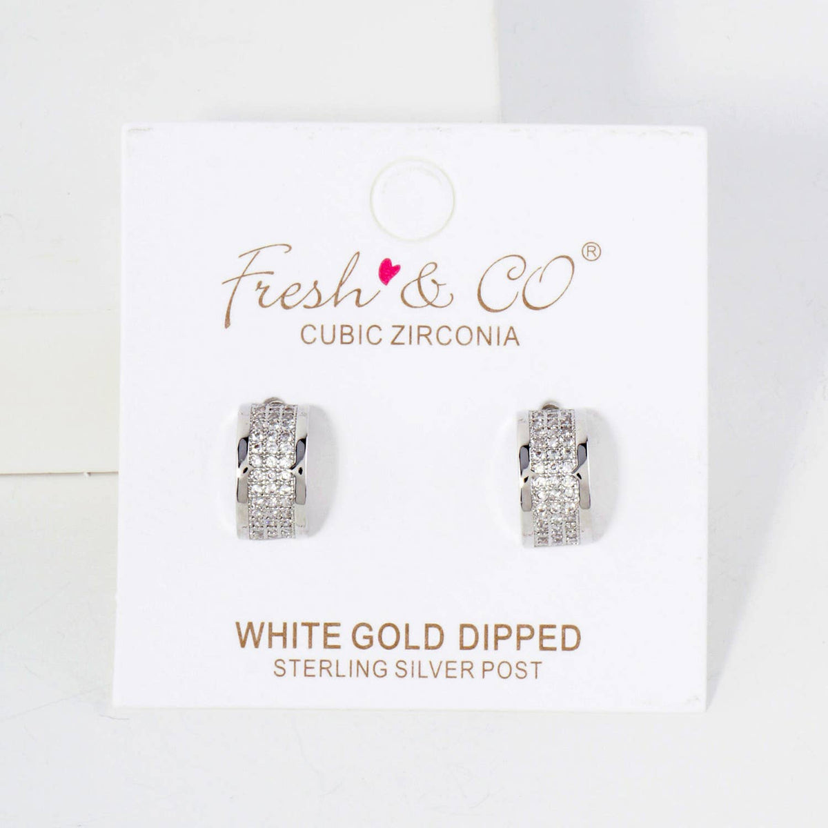 Micro-Pave-Set 11mm Half Hoop Earrings