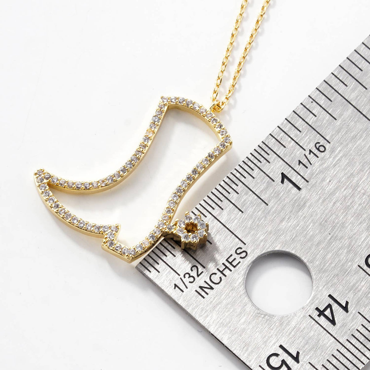 Sparkling Pavé Cowboy Boot Pendant Necklace