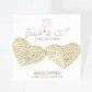 Gold Cubic Embedded Heart Shaped Stud Earrings
