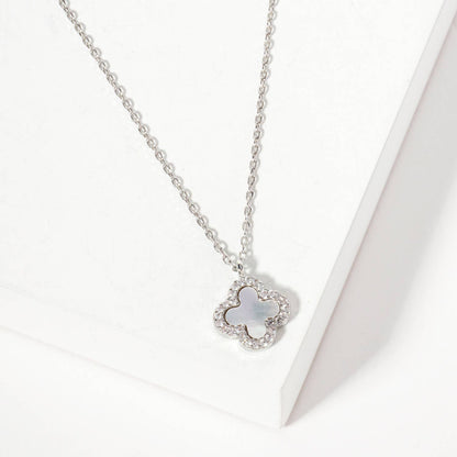 Pave-Set 11mm Quatrefoil Pendant Necklace
