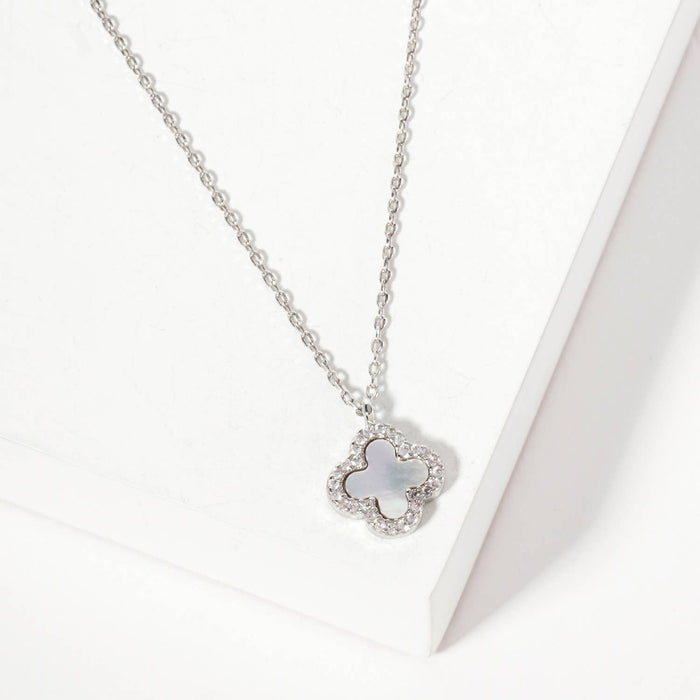 Pave-Set 11mm Quatrefoil Pendant Necklace