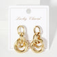 Polished Brass Interlocking Circles Drop Gold-Dipped Earring