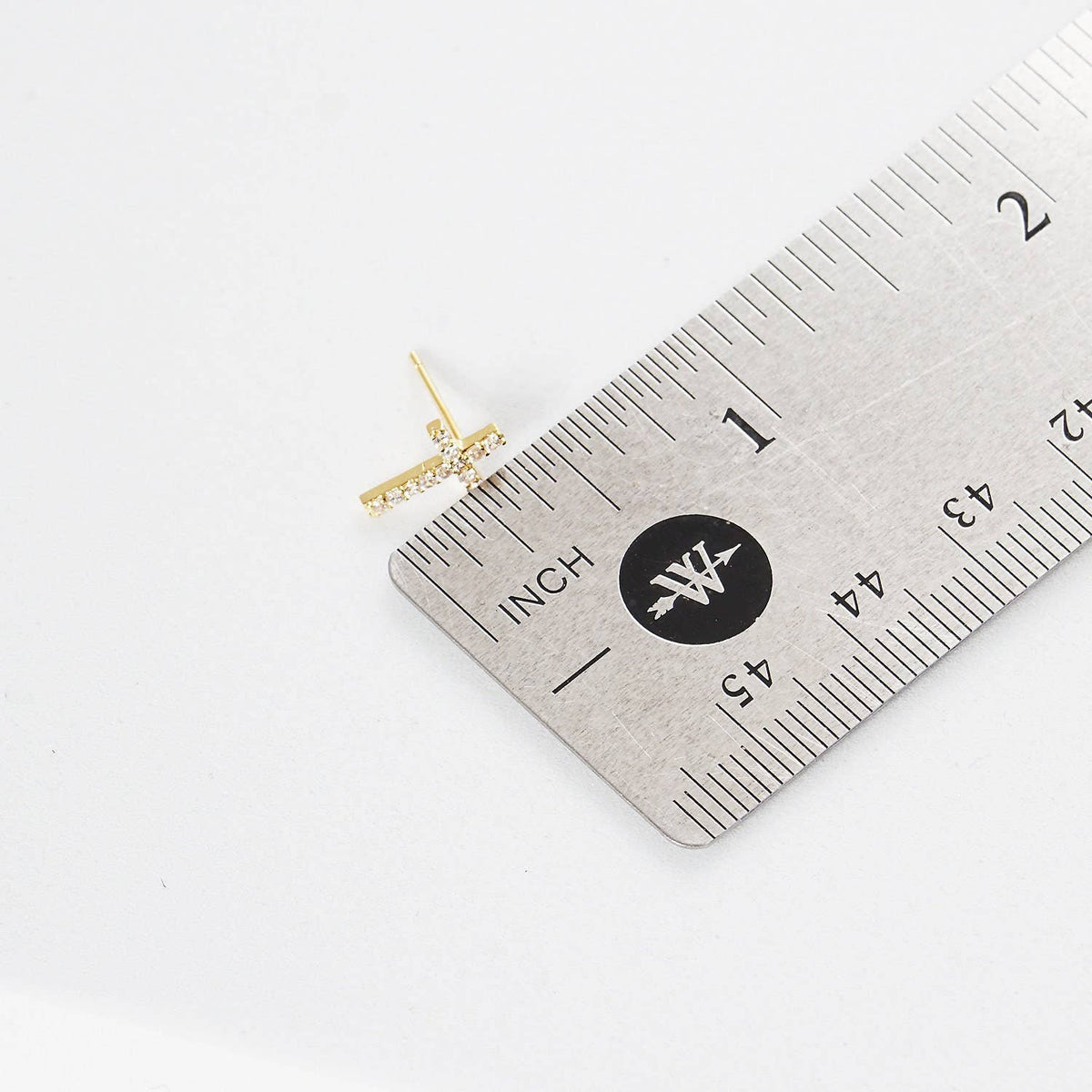 Gold Petite Cross Stud Earrings