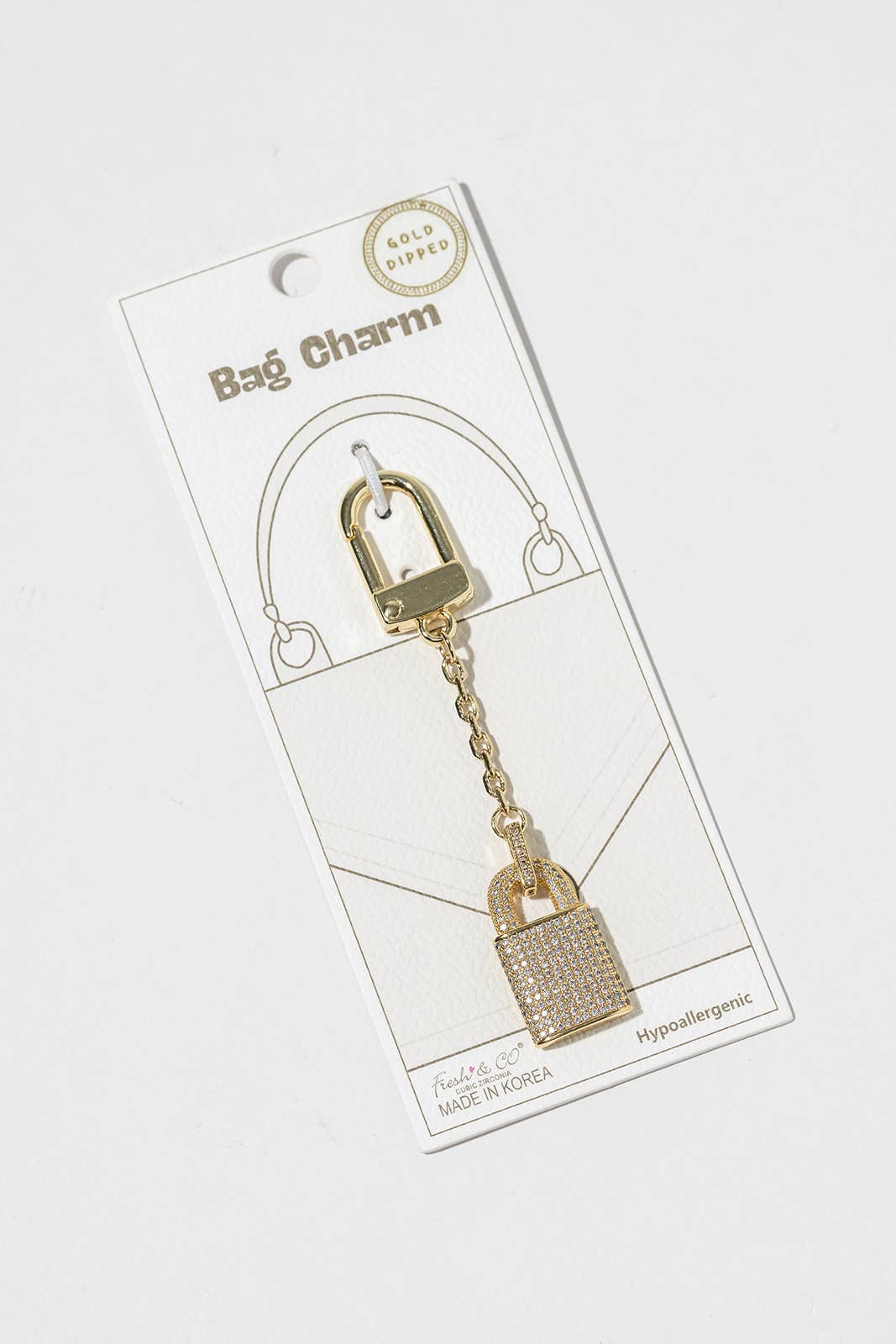 Pave Padlock Bag Charm