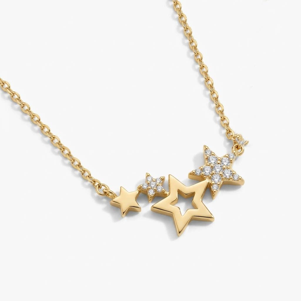 Multi-Star Cluster Pendant Necklace