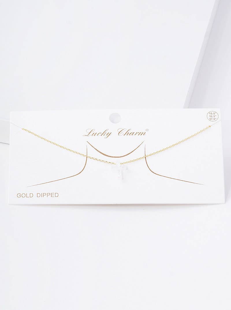 Gold Plated Opal Cross Necklace