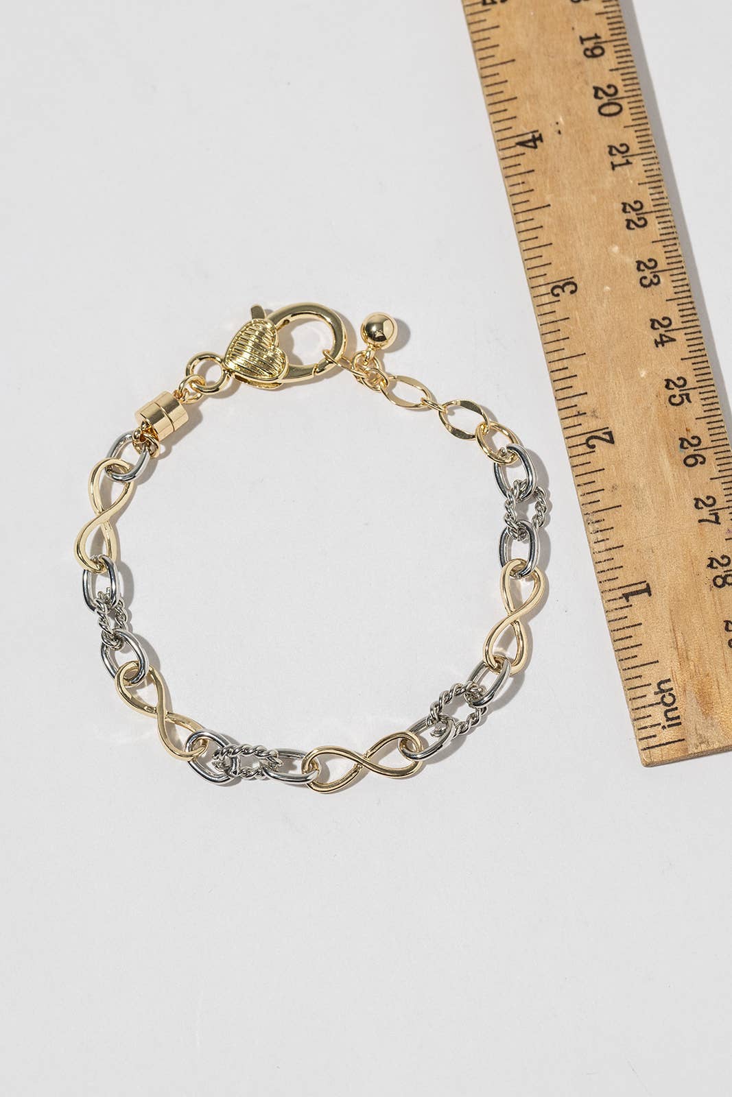 Two-Tone Mixed Metal Link Bracelet