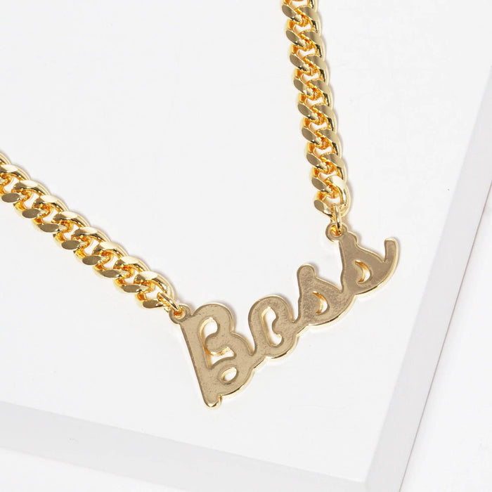 Gold Plated Cuban Link BOSS Necklace