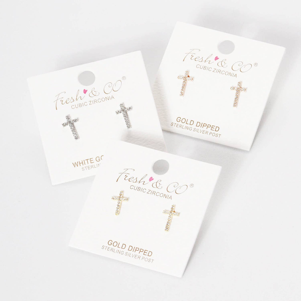 Gold Petite Cross Stud Earrings
