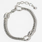 Mixed Link & Wheat Chain Anklet - 14K Gold/White Gold Dipped