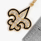 Gold Plated Cubic Zirconia Fleur De Lis Pendant Necklace