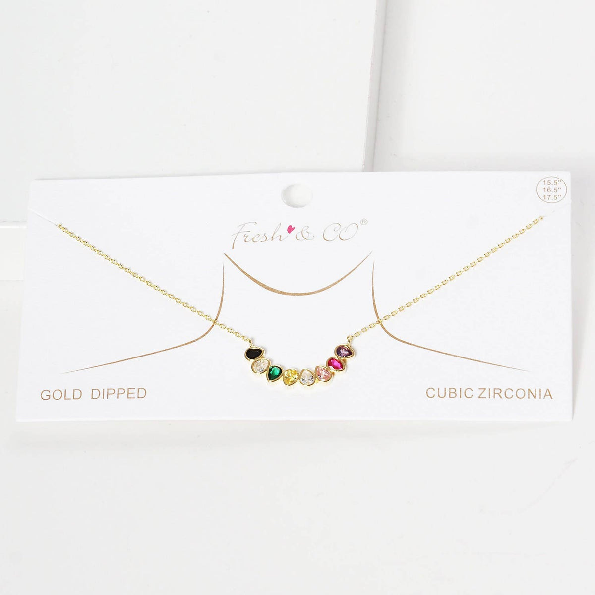 Gold Multicolor Waterdrop Necklace