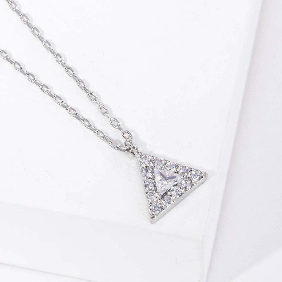 Minimalist Geometric Triangle Pendant Necklace