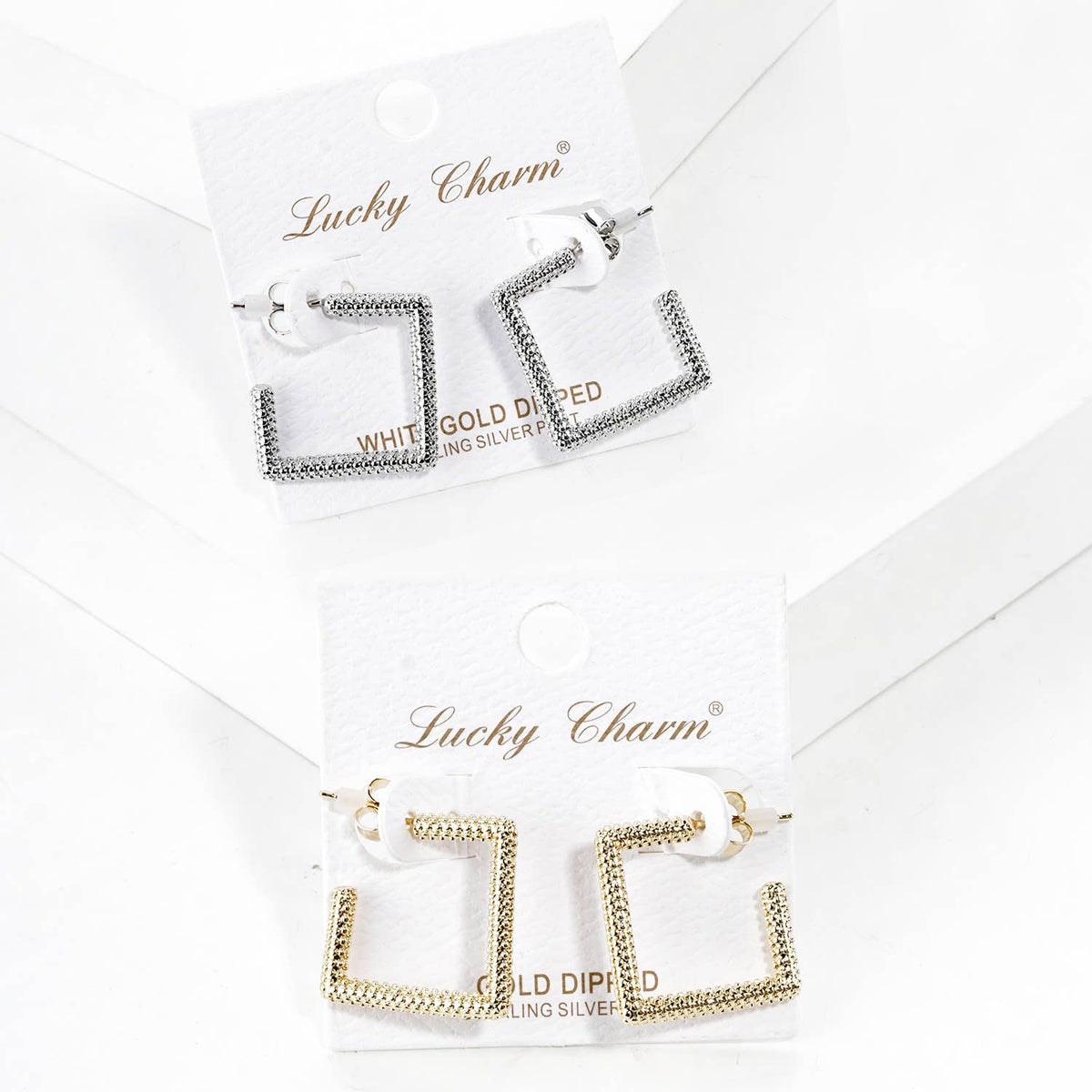 Textured Square Hoop Earrings