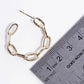 Textured Geometric Link Hoop Earrings