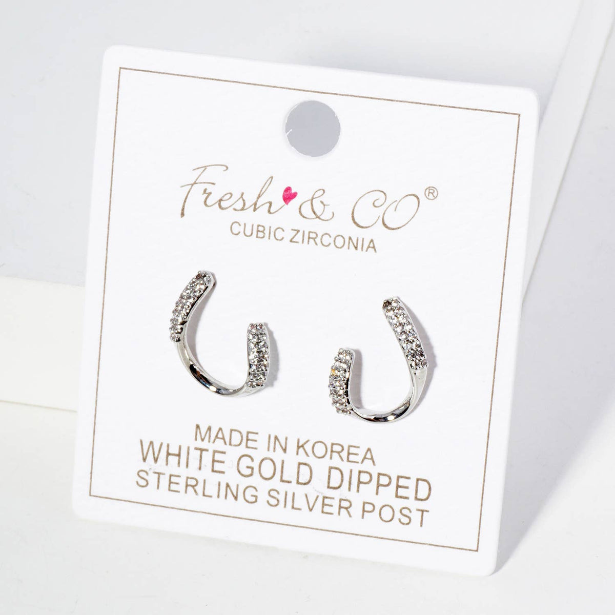18K Gold Dipped Front Facing 16mm Cubic Zirconia Small Hoop
