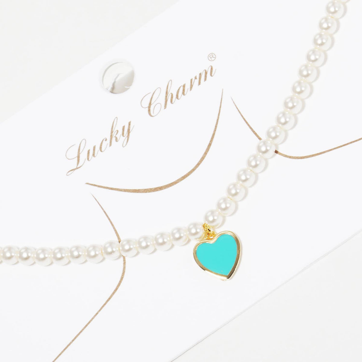 Gold Plated Heart Pearl Necklace