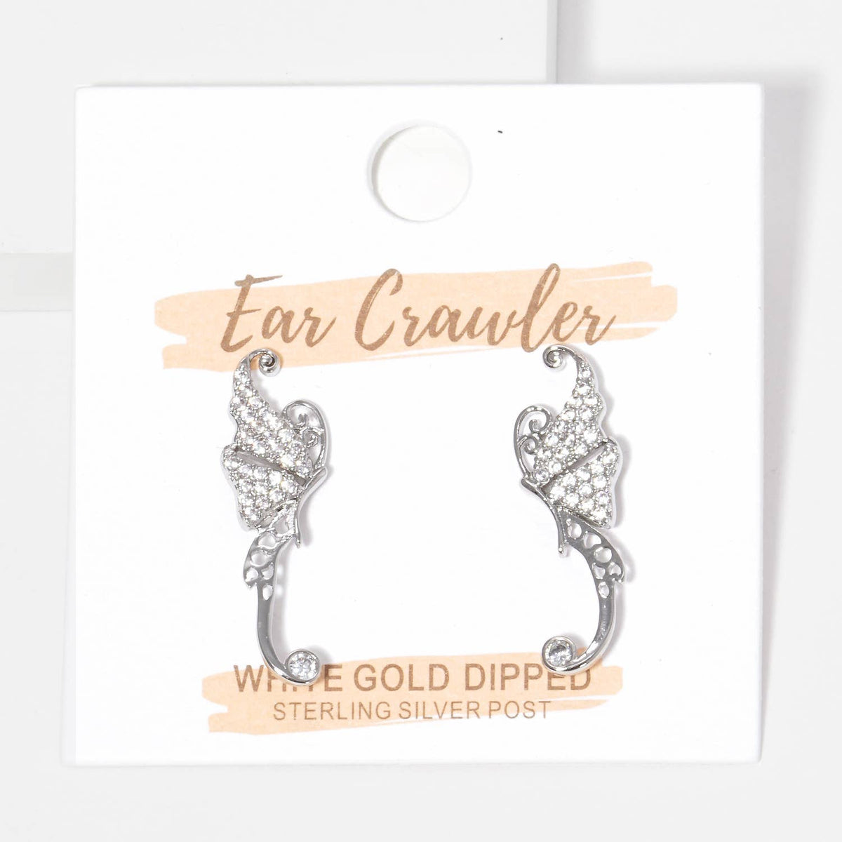 Pave Butterfly Wing Ear Crawlers