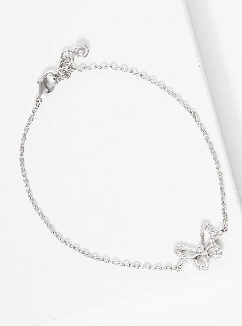 Dainty Pave Butterfly Chain Bracelet