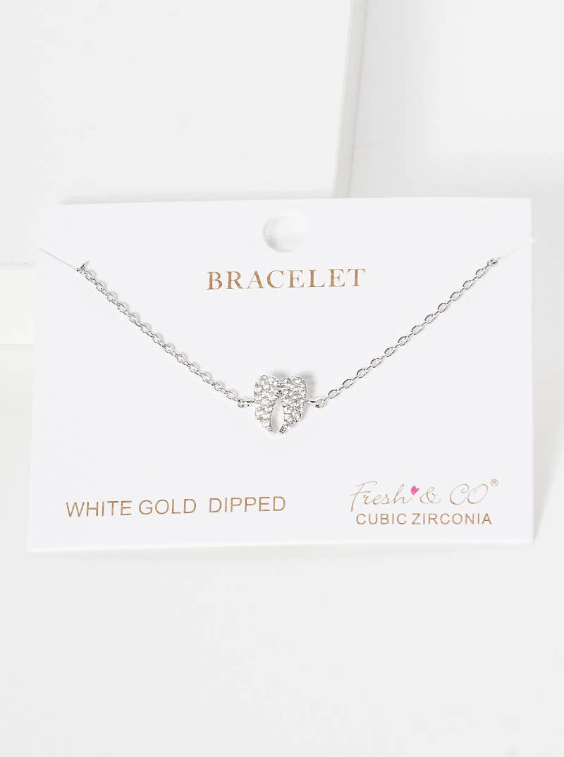 Minimalist Pavé Angel Wing Charm Bracelet