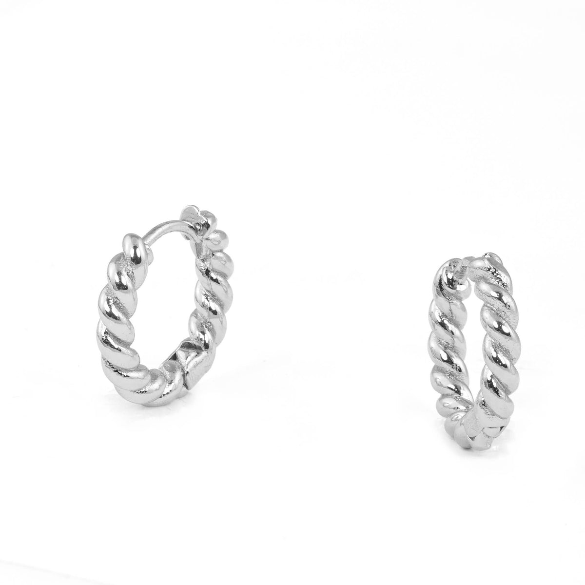 Gold Plated Polished Textured Hoop Earrings