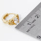 4-PRONG OVAL CUBIC ZIRCONIA BUTTERFLY 13MM HUGGIE HOOP EARRI