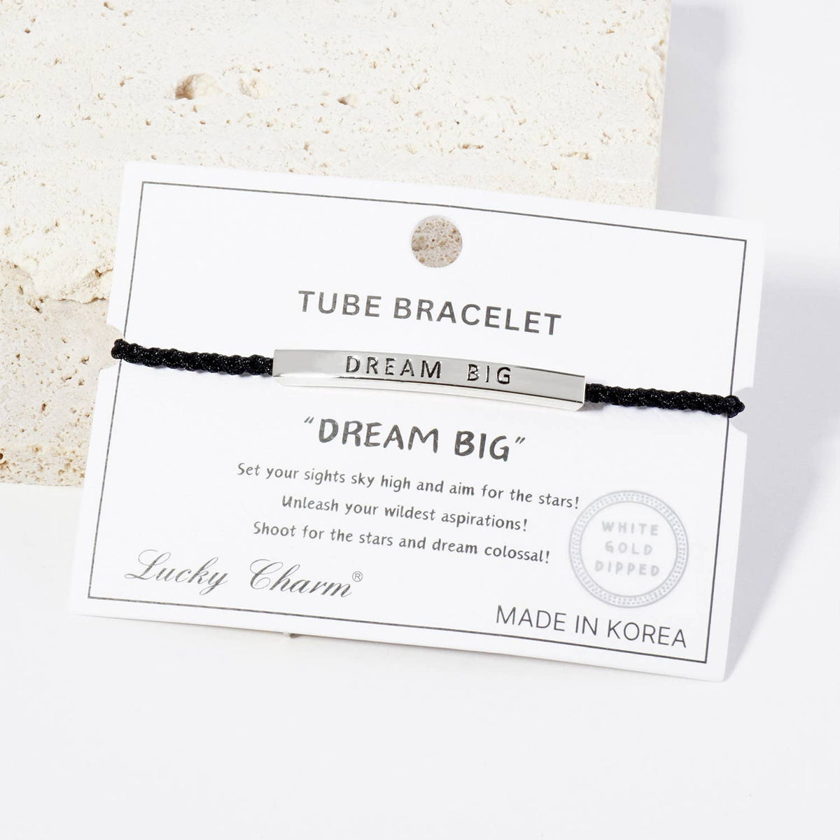 Inspirational Messages "Dream Big" Tube Bar Bracelet