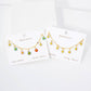 Botanical-Theme Enamel Flower Charms Chain Bracelet