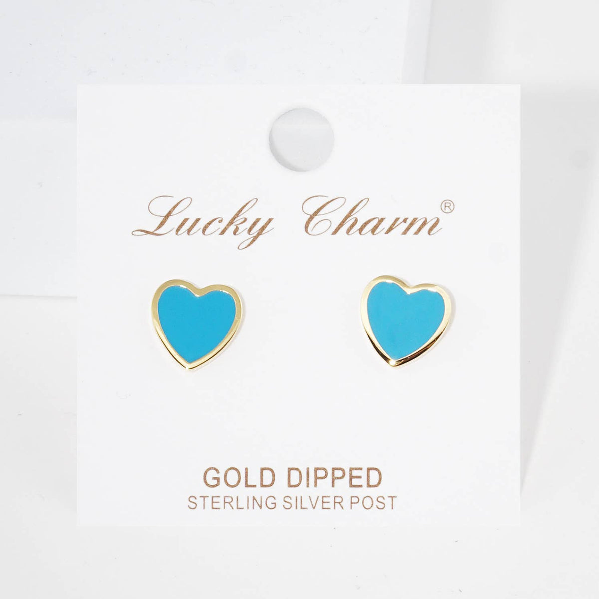 Gold Plated Multicolor Heart Earrings